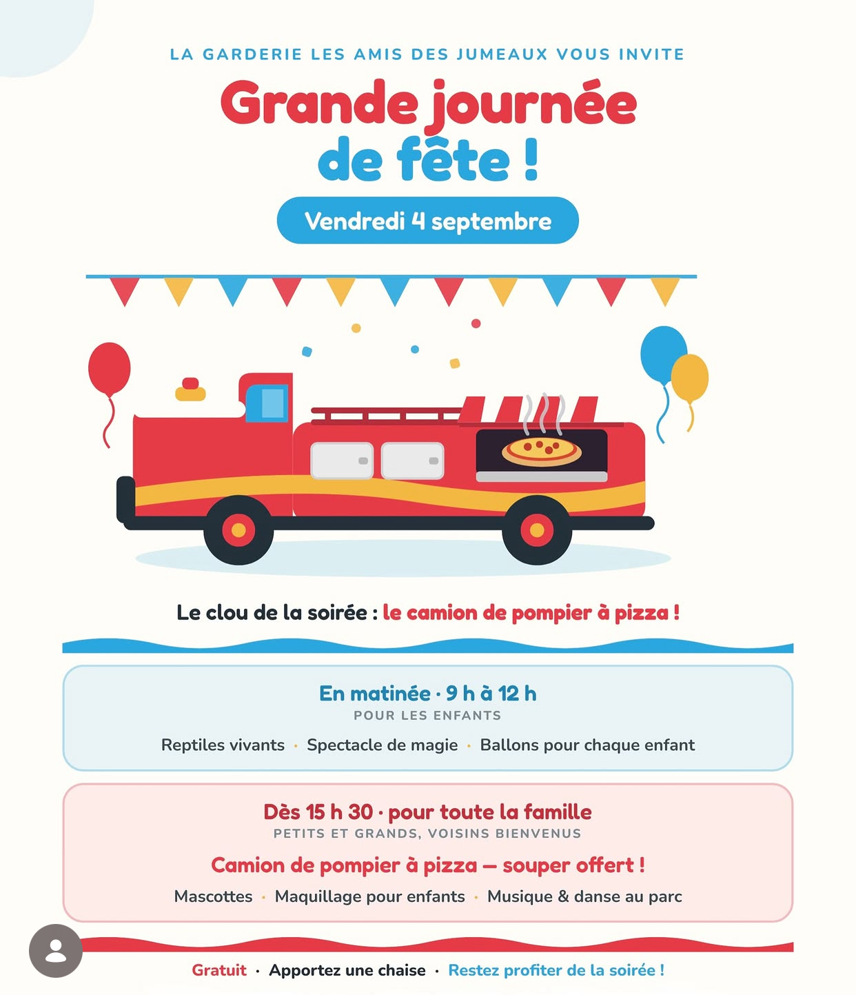 Flyer de la grande journée de fête du vendredi 4 septembre